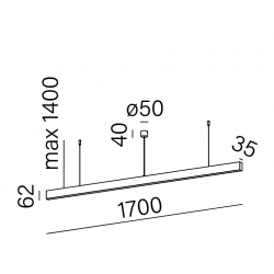 RAFTER 170 LED 3000K zwieszany biały struktura 50604-M930-D9-00-13